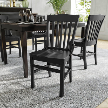Flash Furniture XU-DG-W0006-BLK-GG School House Back Black Wood Restaurant Chair with Footrest - View 5
