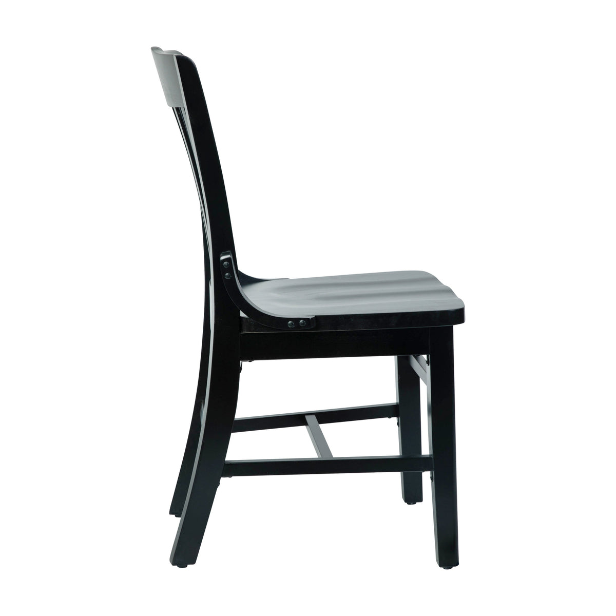 Flash Furniture XU-DG-W0006-BLK-GG School House Back Black Wood Restaurant Chair with Footrest - View 7