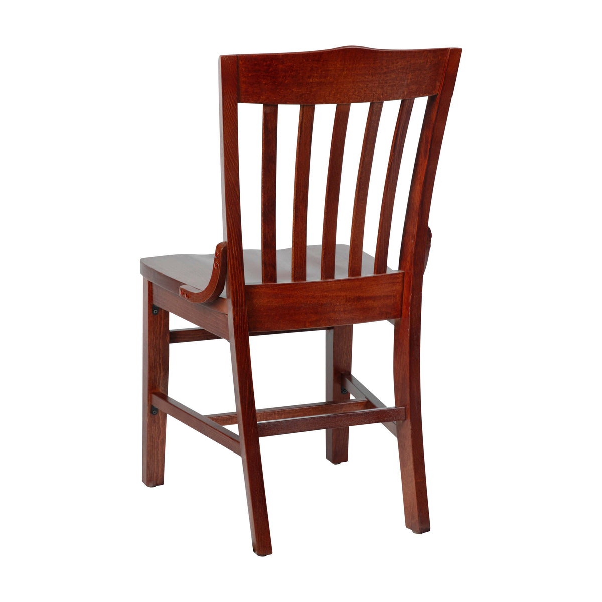 Flash Furniture XU-DG-W0006-MAH-GG School House Back Mahogany Wood Restaurant Chair with Footrest - View 5