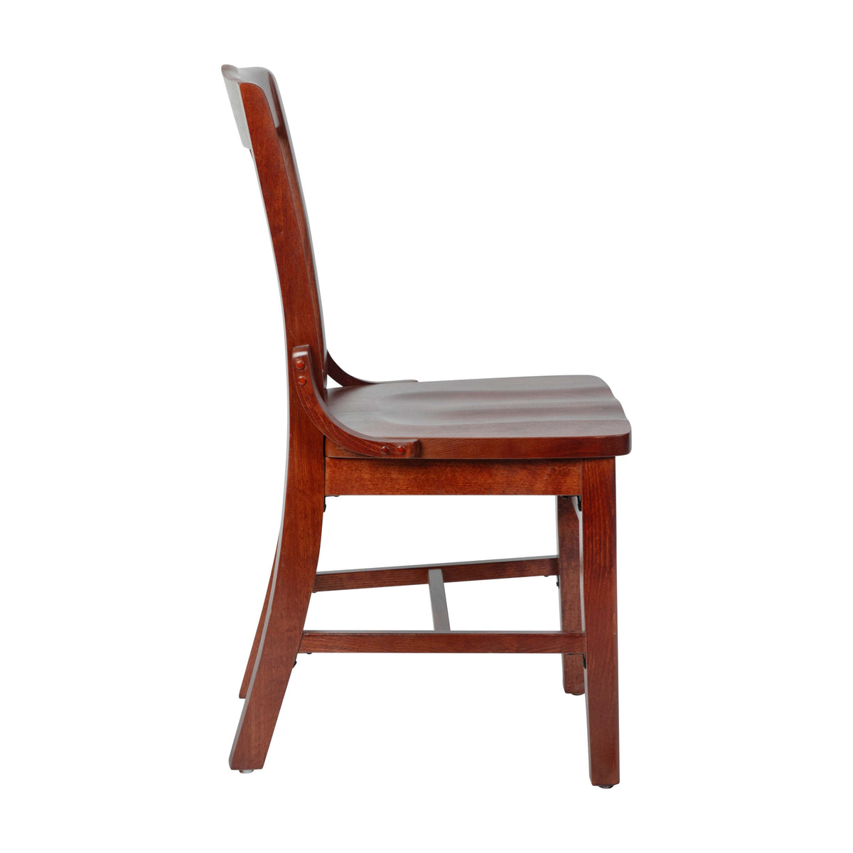 Flash Furniture XU-DG-W0006-MAH-GG School House Back Mahogany Wood Restaurant Chair with Footrest - View 7