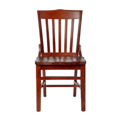 Flash Furniture XU-DG-W0006-MAH-GG School House Back Mahogany Wood Restaurant Chair with Footrest - View 8