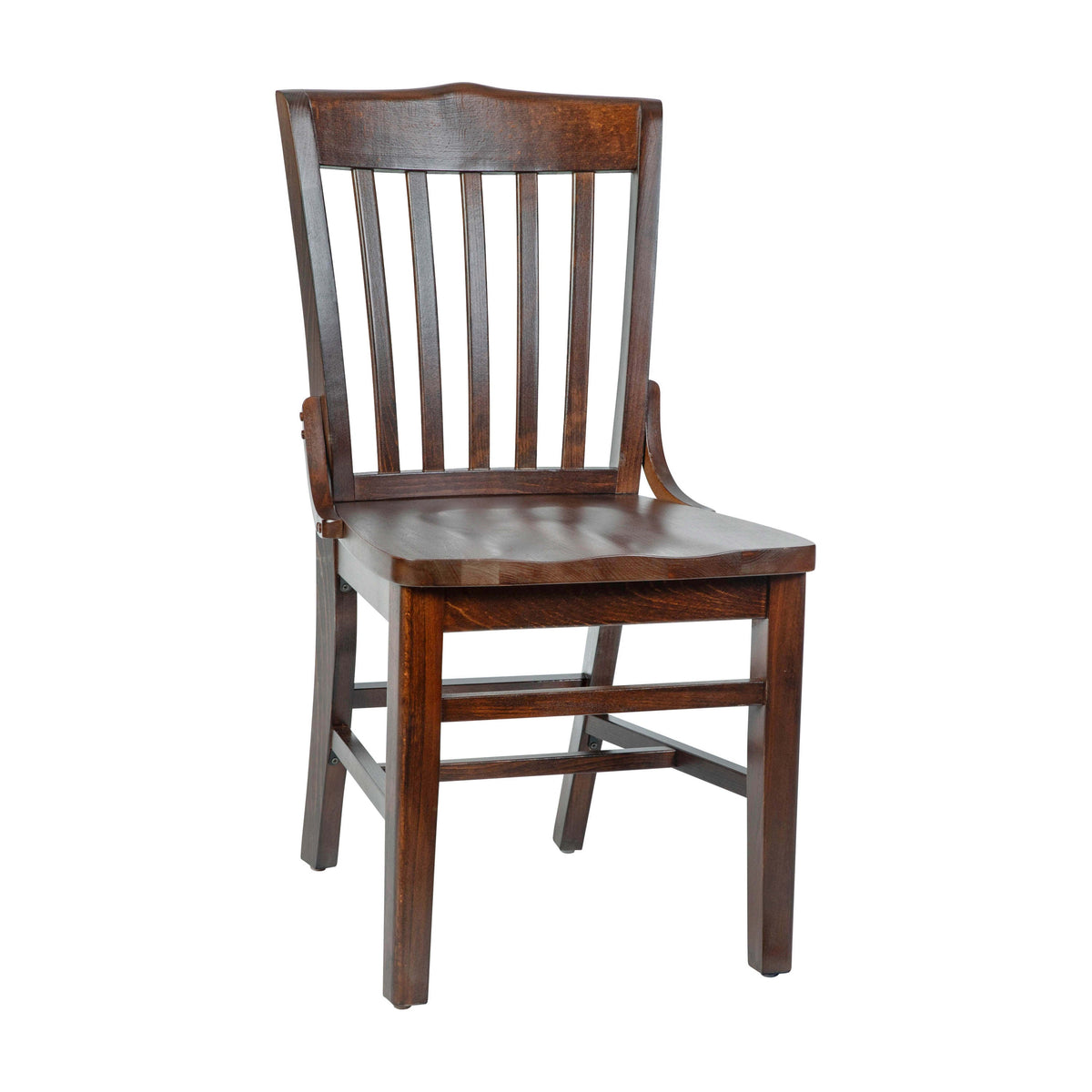 Flash Furniture XU-DG-W0006-WAL-GG School House Back Walnut Wood Restaurant Chair with Footrest - Main view