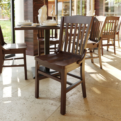 Flash Furniture XU-DG-W0006-WAL-GG School House Back Walnut Wood Restaurant Chair with Footrest - View 2