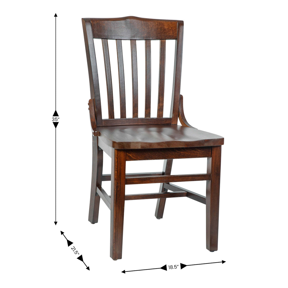 Flash Furniture XU-DG-W0006-WAL-GG School House Back Walnut Wood Restaurant Chair with Footrest - View 4