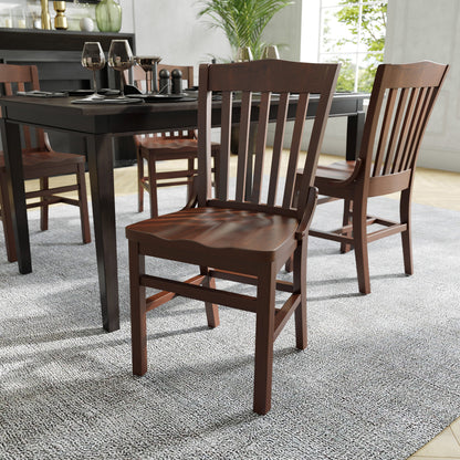 Flash Furniture XU-DG-W0006-WAL-GG School House Back Walnut Wood Restaurant Chair with Footrest - View 5