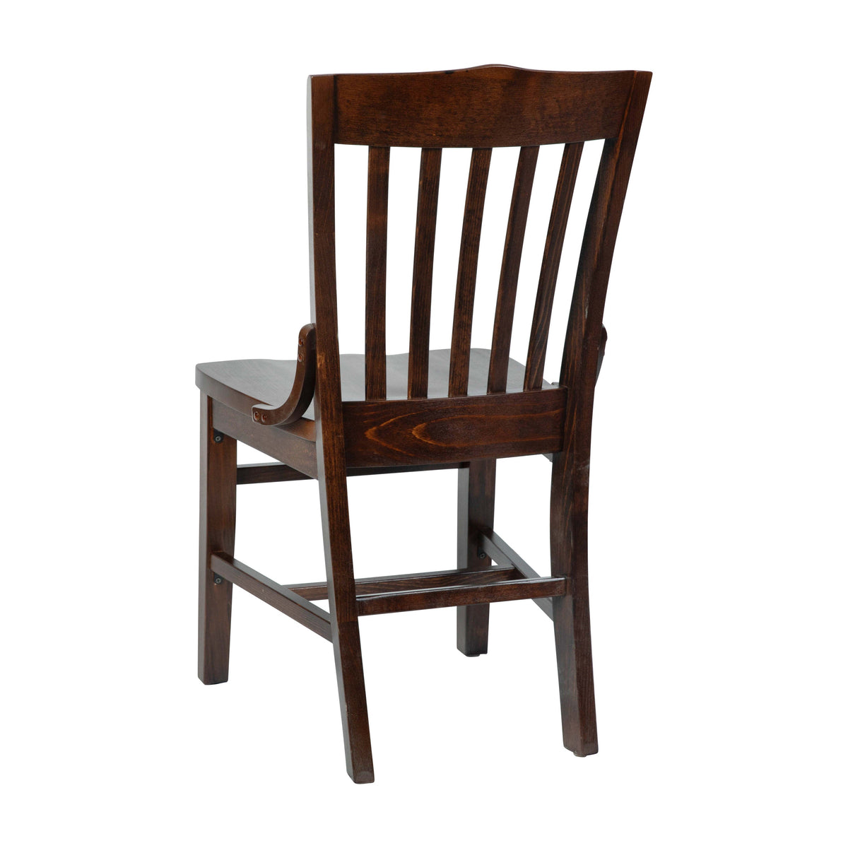 Flash Furniture XU-DG-W0006-WAL-GG School House Back Walnut Wood Restaurant Chair with Footrest - View 6