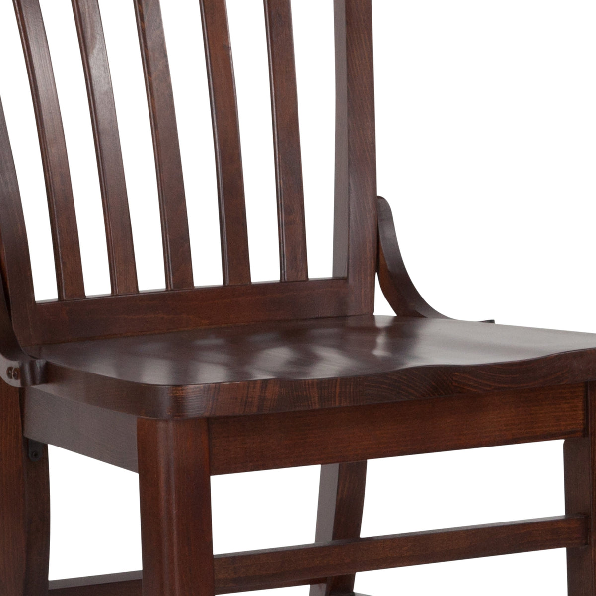 Flash Furniture XU-DG-W0006-WAL-GG School House Back Walnut Wood Restaurant Chair with Footrest - View 10