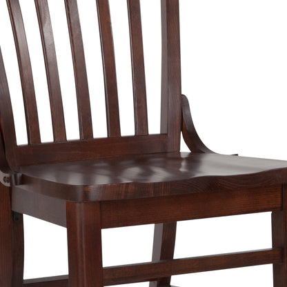 Flash Furniture XU-DG-W0006-WAL-GG School House Back Walnut Wood Restaurant Chair with Footrest - View 10