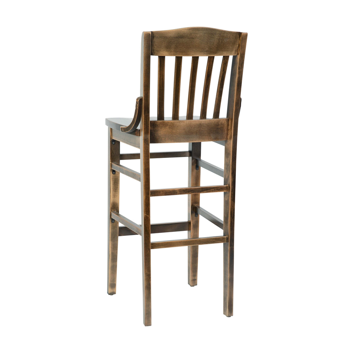 Flash Furniture XU-DG-W0006B-ANTCPR-GG School House Back Antique Copper Wood Restaurant Barstool with Footrest - View 6