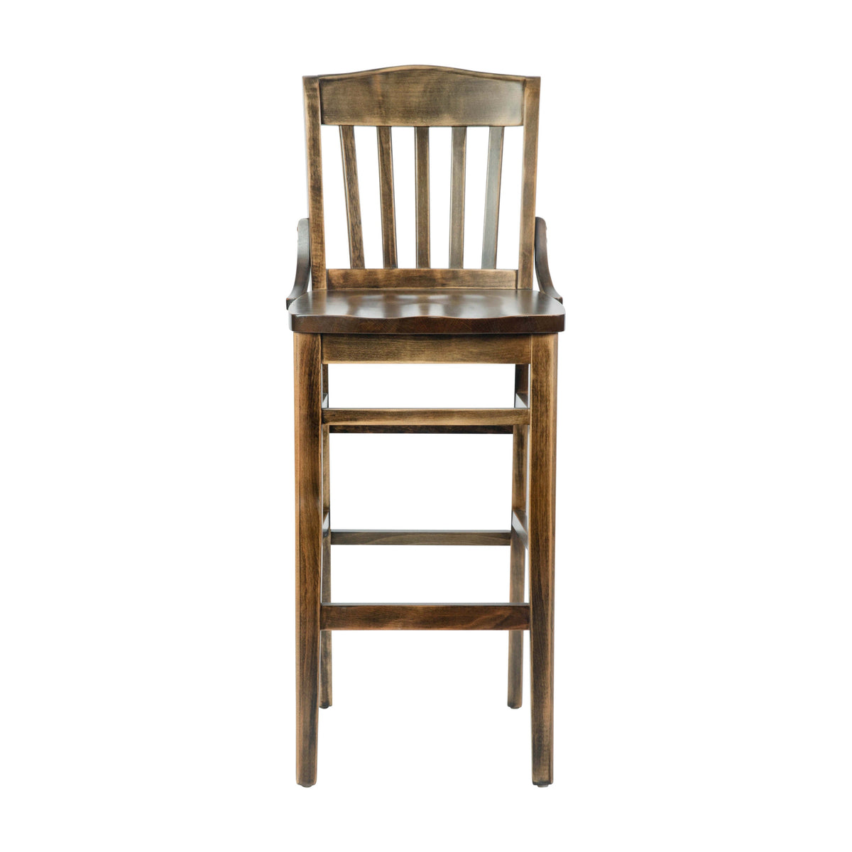 Flash Furniture XU-DG-W0006B-ANTCPR-GG School House Back Antique Copper Wood Restaurant Barstool with Footrest - View 8