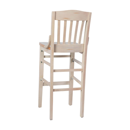Flash Furniture XU-DG-W0006B-ANTWHT-GG School House Back Antique White Wood Restaurant Barstool with Footrest - View 6