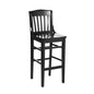 Flash Furniture XU-DG-W0006B-BLK-GG School House Back Black Wood Restaurant Barstool with Footrest - Main view