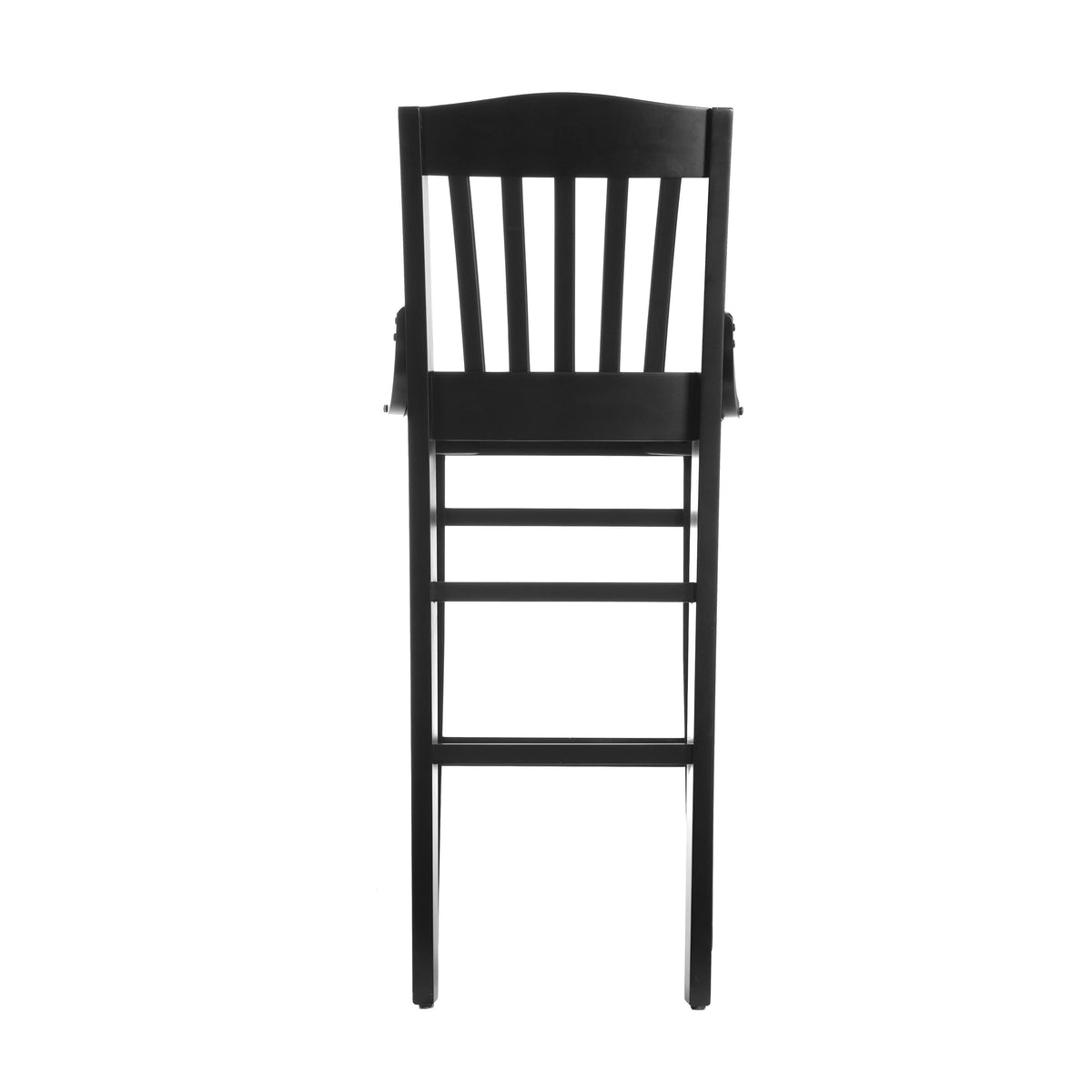 Flash Furniture XU-DG-W0006B-BLK-GG School House Back Black Wood Restaurant Barstool with Footrest - View 6