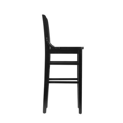 Flash Furniture XU-DG-W0006B-BLK-GG School House Back Black Wood Restaurant Barstool with Footrest - View 7