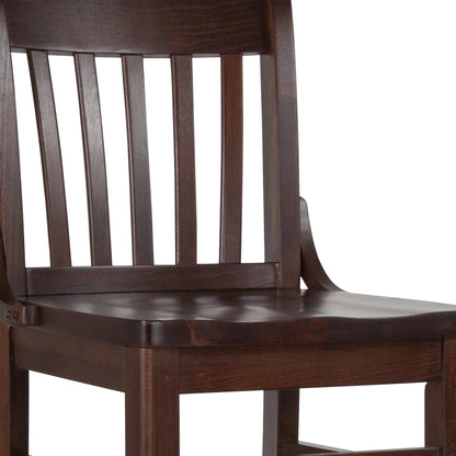 Flash Furniture XU-DG-W0006BAR-WAL-GG School House Back Walnut Wood Restaurant Barstool with Footrest - View 7