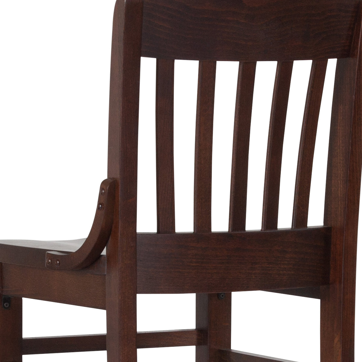 Flash Furniture XU-DG-W0006BAR-WAL-GG School House Back Walnut Wood Restaurant Barstool with Footrest - View 10