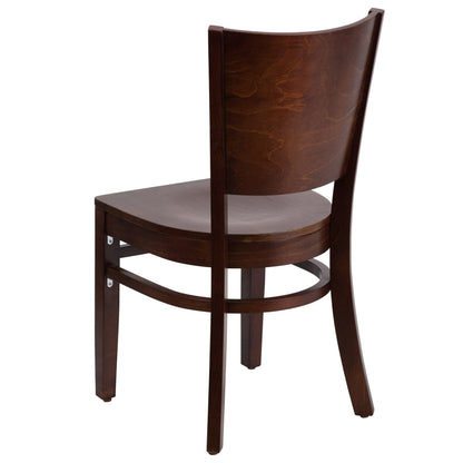 Flash Furniture XU-DG-W0094B-WAL-WAL-GG Solid Back Walnut Wood Restaurant Chair - Hospitality Seating (Walnut Wood Seat/Walnut Wood Frame) - View 3
