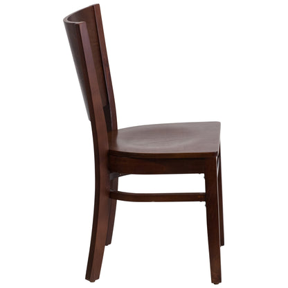 Flash Furniture XU-DG-W0094B-WAL-WAL-GG Solid Back Walnut Wood Restaurant Chair - Hospitality Seating (Walnut Wood Seat/Walnut Wood Frame) - View 4