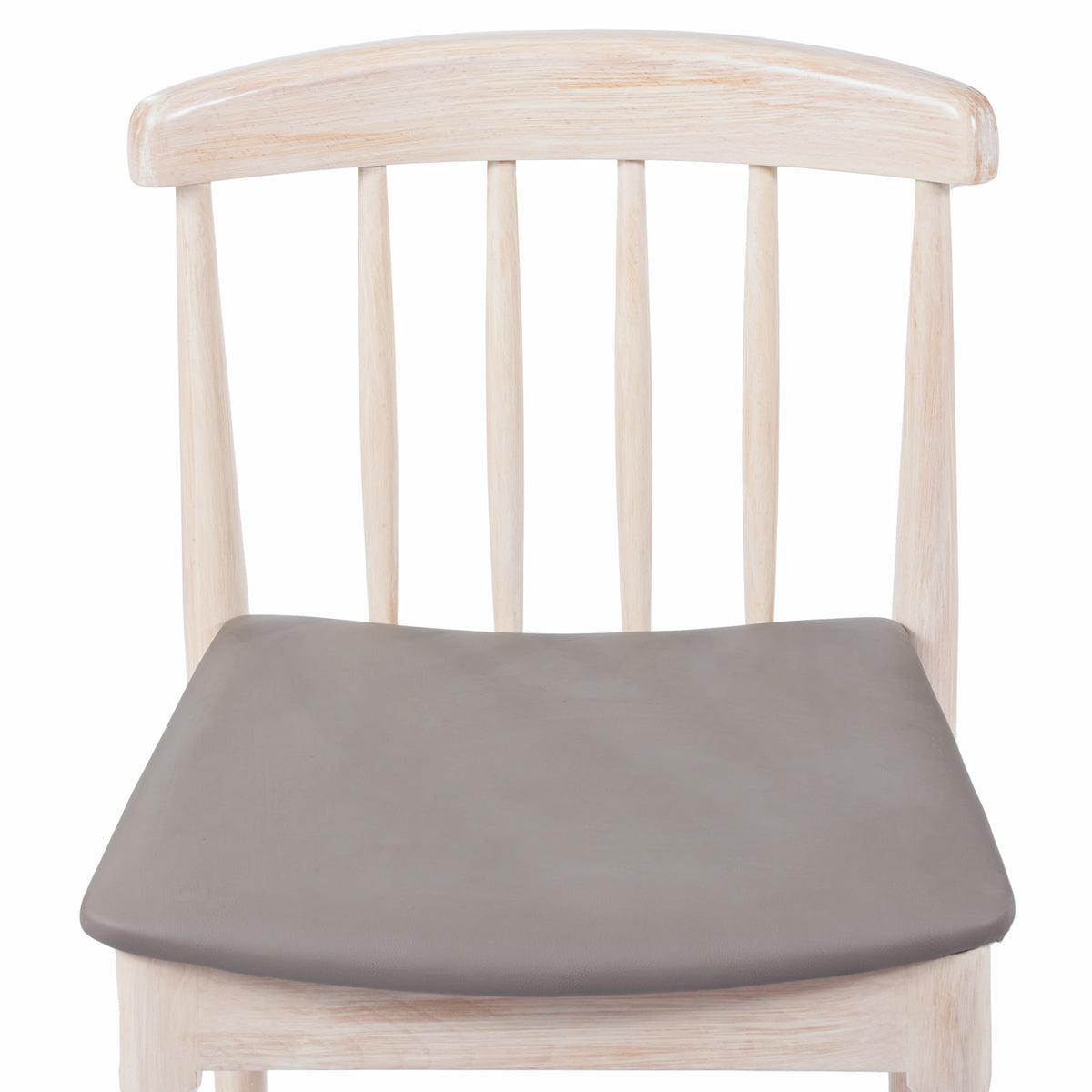 Flash Furniture XU-DG-W0359-ANTWHT-GG Commercial Solid Wood Dining Chair with Vinyl Padded Seat - Antique White/Beige (Beige Vinyl Seat/Antique White Wood Frame) - View 7