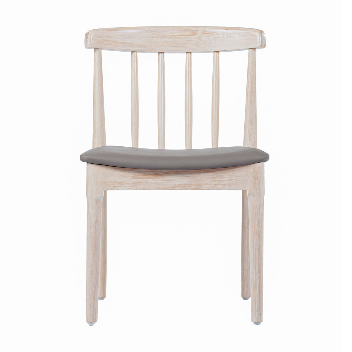Flash Furniture XU-DG-W0359-ANTWHT-GG Commercial Solid Wood Dining Chair with Vinyl Padded Seat - Antique White/Beige (Beige Vinyl Seat/Antique White Wood Frame) - View 9