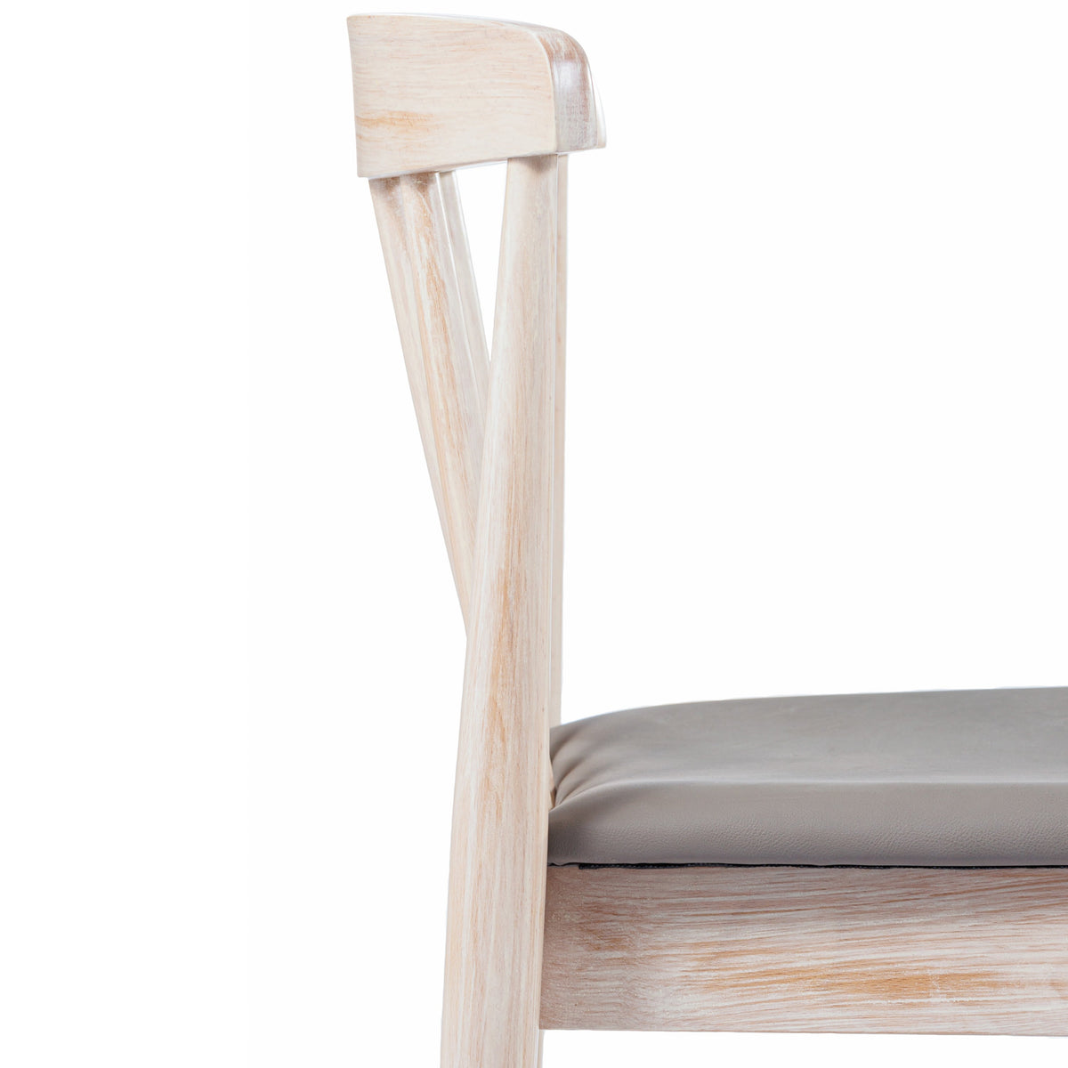 Flash Furniture XU-DG-W0359-ANTWHT-GG Commercial Solid Wood Dining Chair with Vinyl Padded Seat - Antique White/Beige (Beige Vinyl Seat/Antique White Wood Frame) - View 11