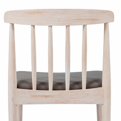 Flash Furniture XU-DG-W0359-ANTWHT-GG Commercial Solid Wood Dining Chair with Vinyl Padded Seat - Antique White/Beige (Beige Vinyl Seat/Antique White Wood Frame) - View 14