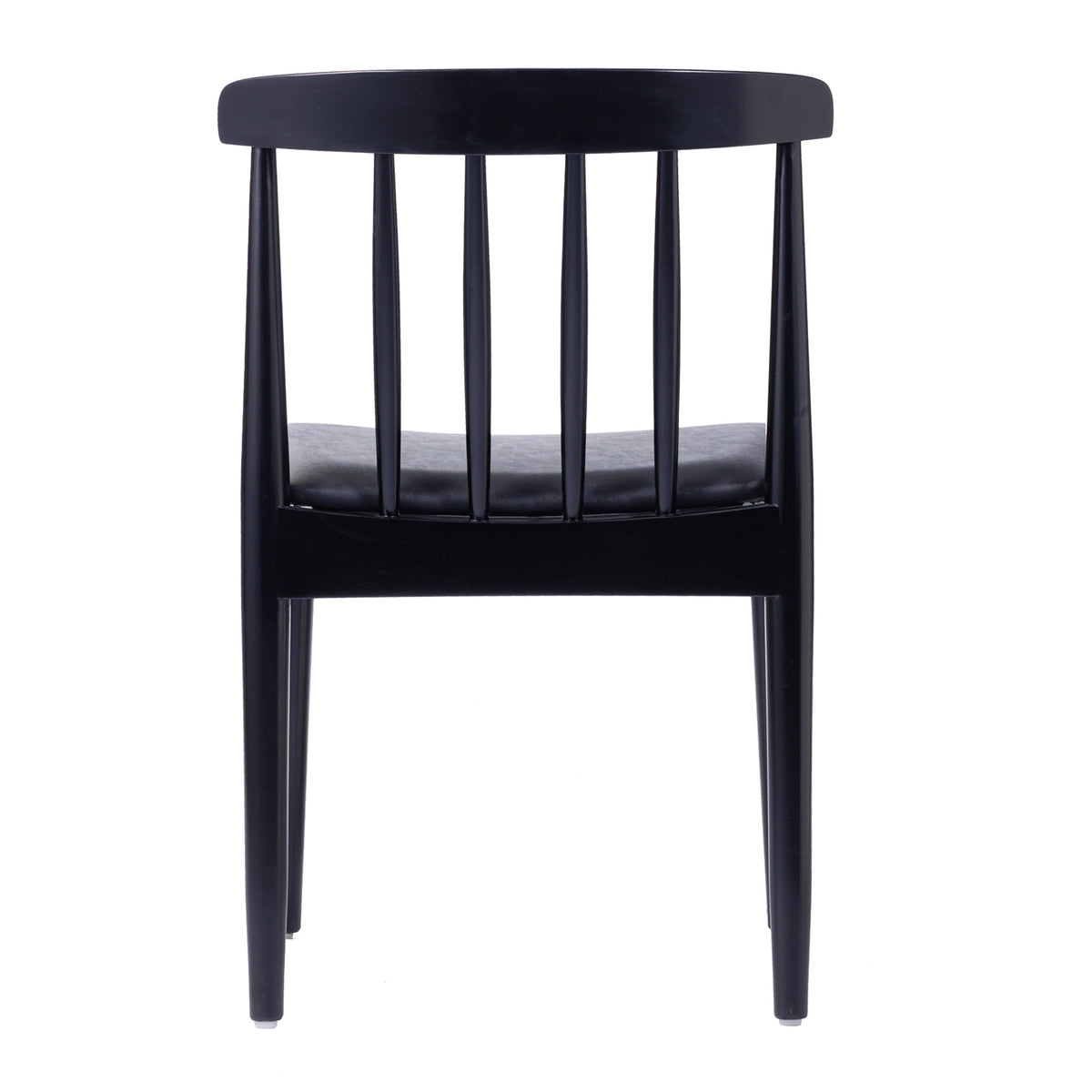 Flash Furniture XU-DG-W0359-BLK-GG Commercial Solid Wood Dining Chair with Vinyl Padded Seat - Black/Black (Black Vinyl Seat/Black Wood Frame) - View 6