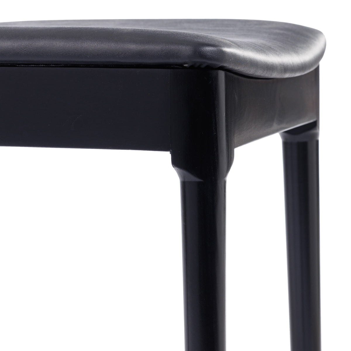 Flash Furniture XU-DG-W0359-BLK-GG Commercial Solid Wood Dining Chair with Vinyl Padded Seat - Black/Black (Black Vinyl Seat/Black Wood Frame) - View 10