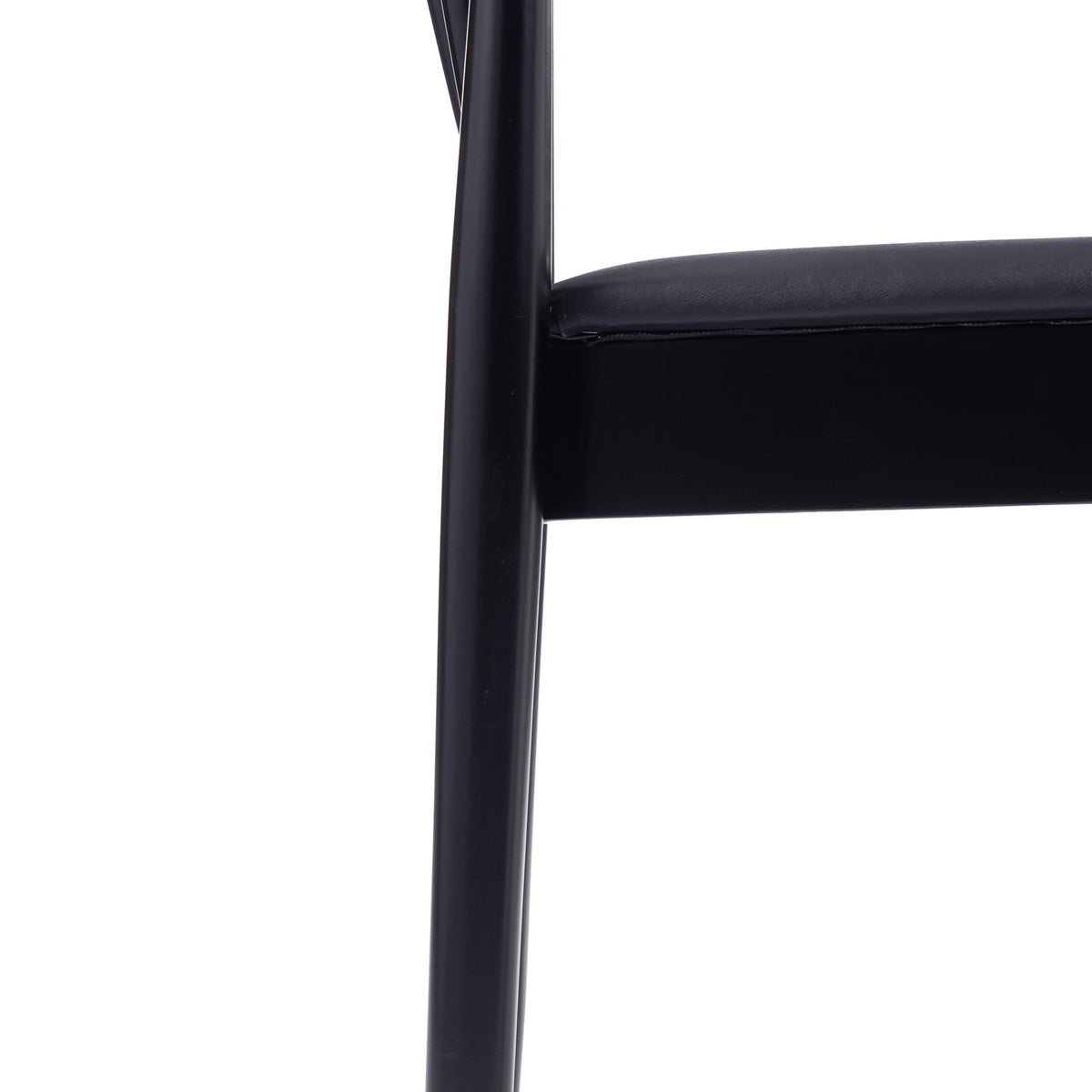 Flash Furniture XU-DG-W0359-BLK-GG Commercial Solid Wood Dining Chair with Vinyl Padded Seat - Black/Black (Black Vinyl Seat/Black Wood Frame) - View 12