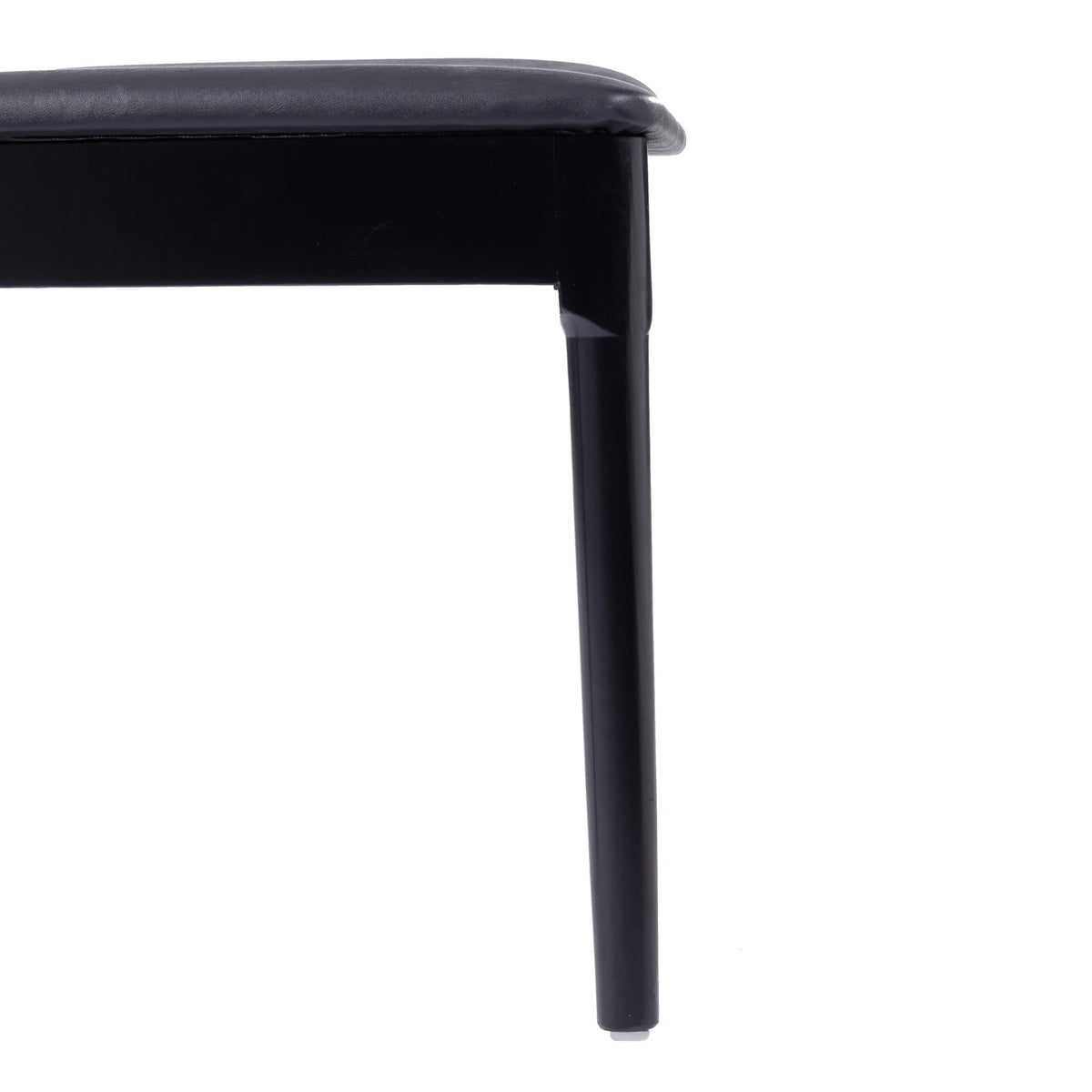 Flash Furniture XU-DG-W0359-BLK-GG Commercial Solid Wood Dining Chair with Vinyl Padded Seat - Black/Black (Black Vinyl Seat/Black Wood Frame) - View 13