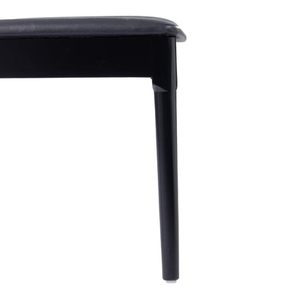 Flash Furniture XU-DG-W0359-BLK-GG Commercial Solid Wood Dining Chair with Vinyl Padded Seat - Black/Black (Black Vinyl Seat/Black Wood Frame) - View 13