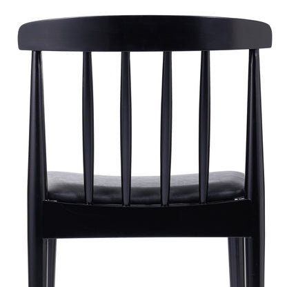 Flash Furniture XU-DG-W0359-BLK-GG Commercial Solid Wood Dining Chair with Vinyl Padded Seat - Black/Black (Black Vinyl Seat/Black Wood Frame) - View 14