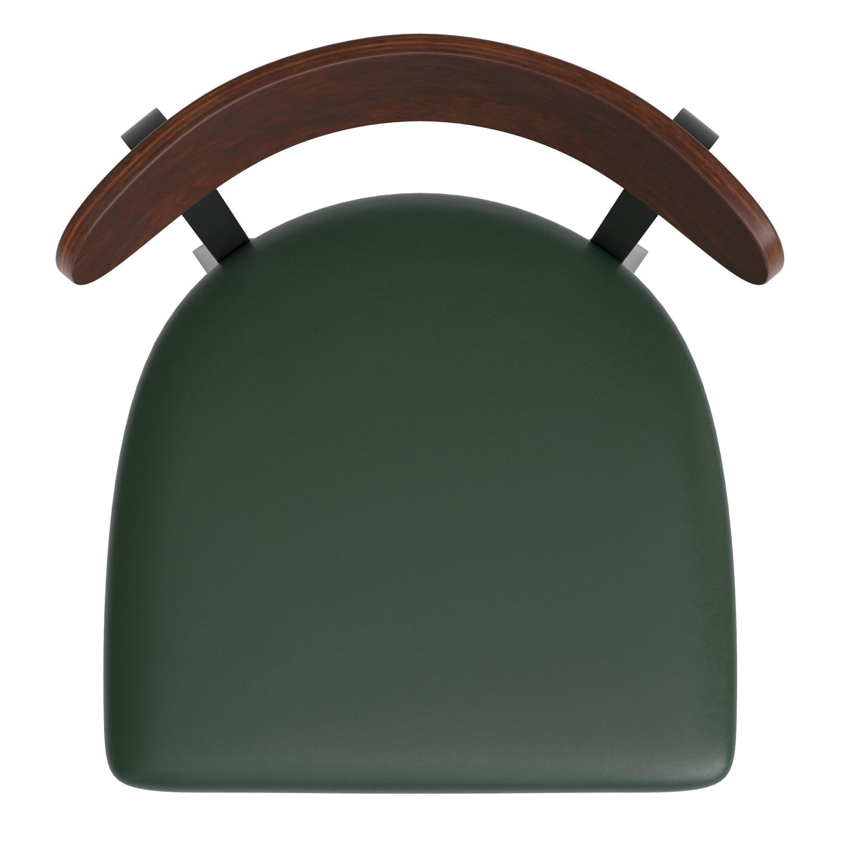 Flash Furniture XU-DG6V6GNV-WAL-GG Commercial Metal Barstool with Vinyl Seat and Wood Boomerang Back-Green/Walnut - View 10