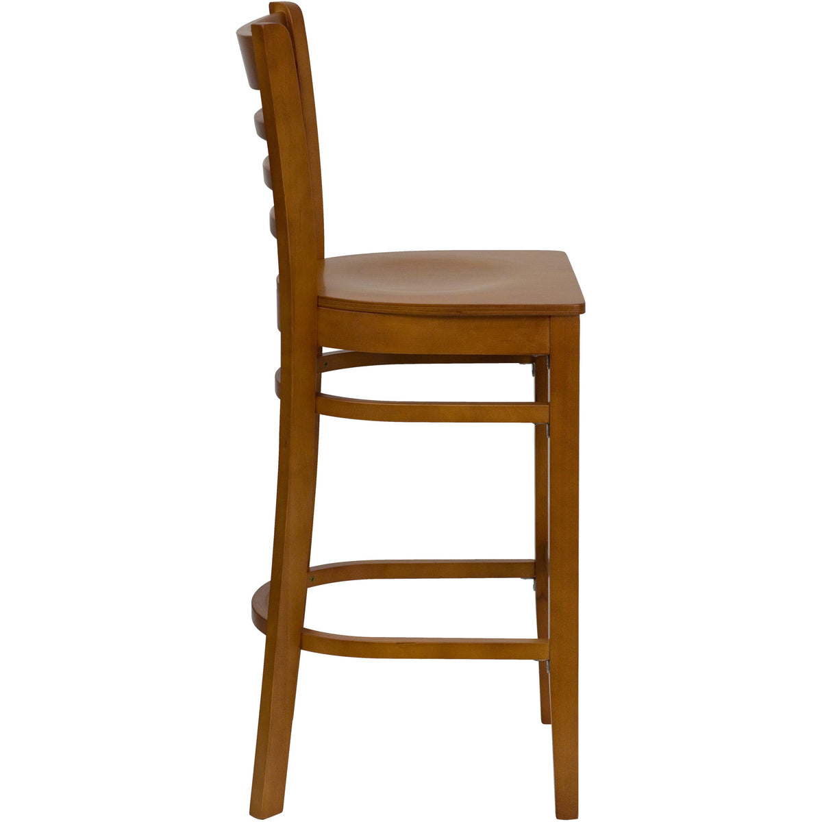 Flash Furniture XU-DGW0005BARLAD-CHY-GG Ladder Back Cherry Wood Restaurant Barstool (Cherry Wood Seat/Cherry Wood Frame) - View 4