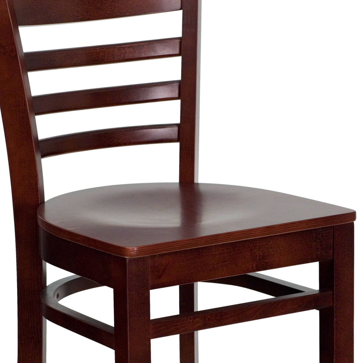 Flash Furniture XU-DGW0005BARLAD-MAH-GG Ladder Back Mahogany Wood Restaurant Barstool (Mahogany Wood Seat/Mahogany Wood Frame) - View 6