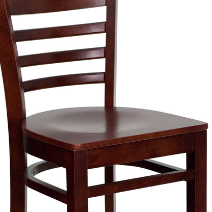 Flash Furniture XU-DGW0005BARLAD-MAH-GG Ladder Back Mahogany Wood Restaurant Barstool (Mahogany Wood Seat/Mahogany Wood Frame) - View 6