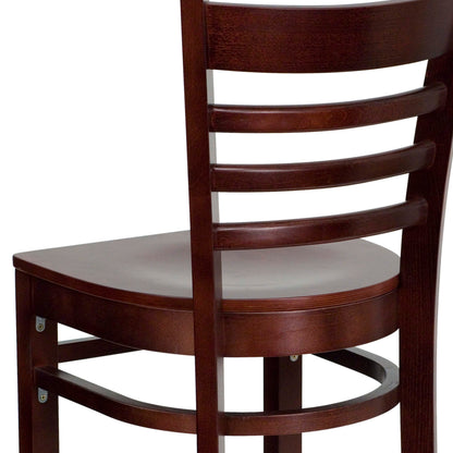 Flash Furniture XU-DGW0005BARLAD-MAH-GG Ladder Back Mahogany Wood Restaurant Barstool (Mahogany Wood Seat/Mahogany Wood Frame) - View 9