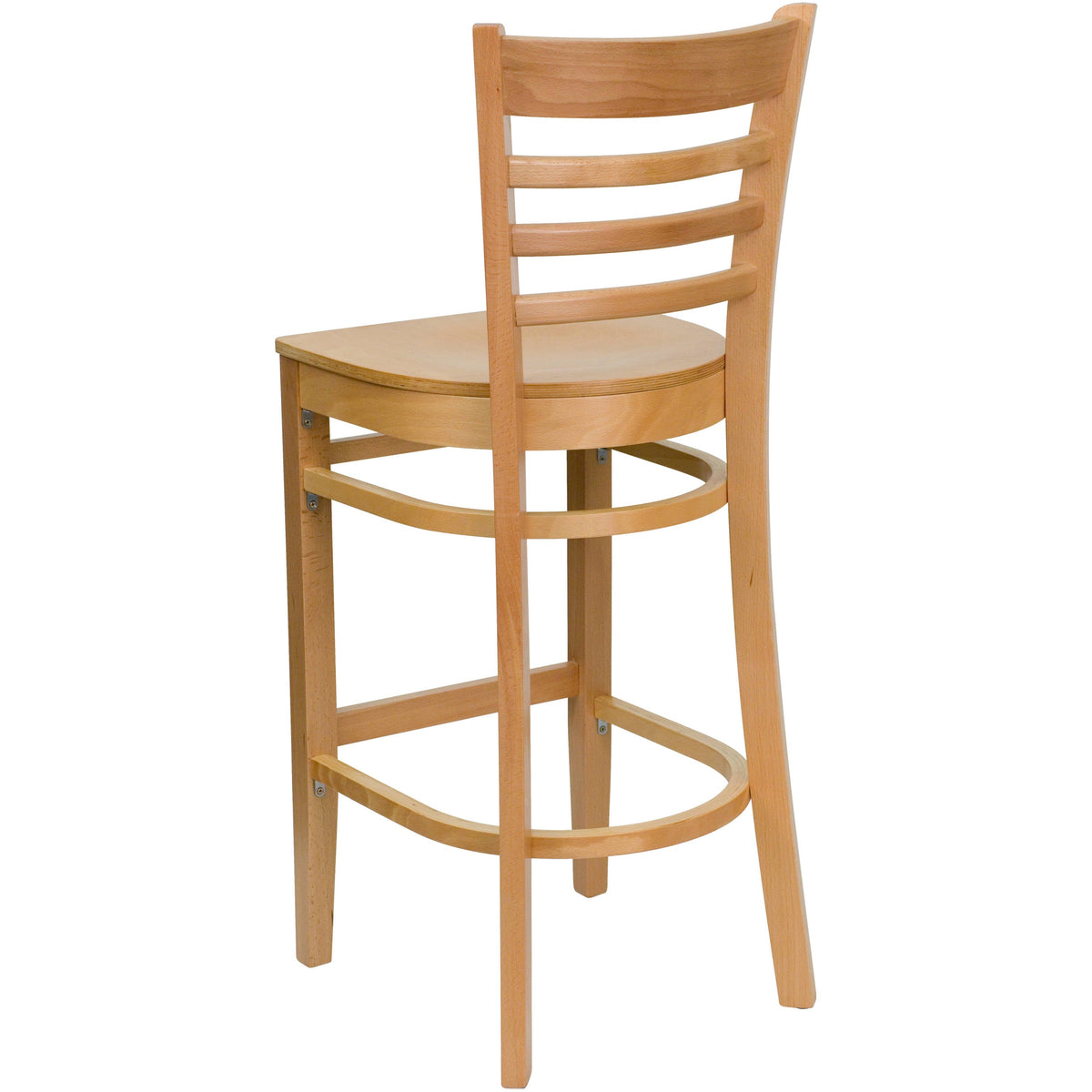 Flash Furniture XU-DGW0005BARLAD-NAT-GG Ladder Back Natural Wood Restaurant Barstool (Natural Wood Seat/Natural Wood Frame) - View 5