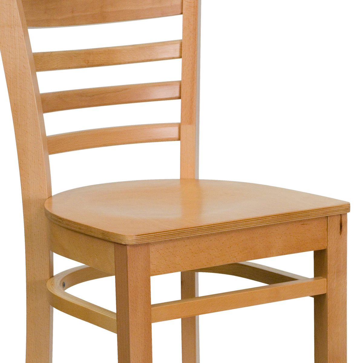Flash Furniture XU-DGW0005BARLAD-NAT-GG Ladder Back Natural Wood Restaurant Barstool (Natural Wood Seat/Natural Wood Frame) - View 6