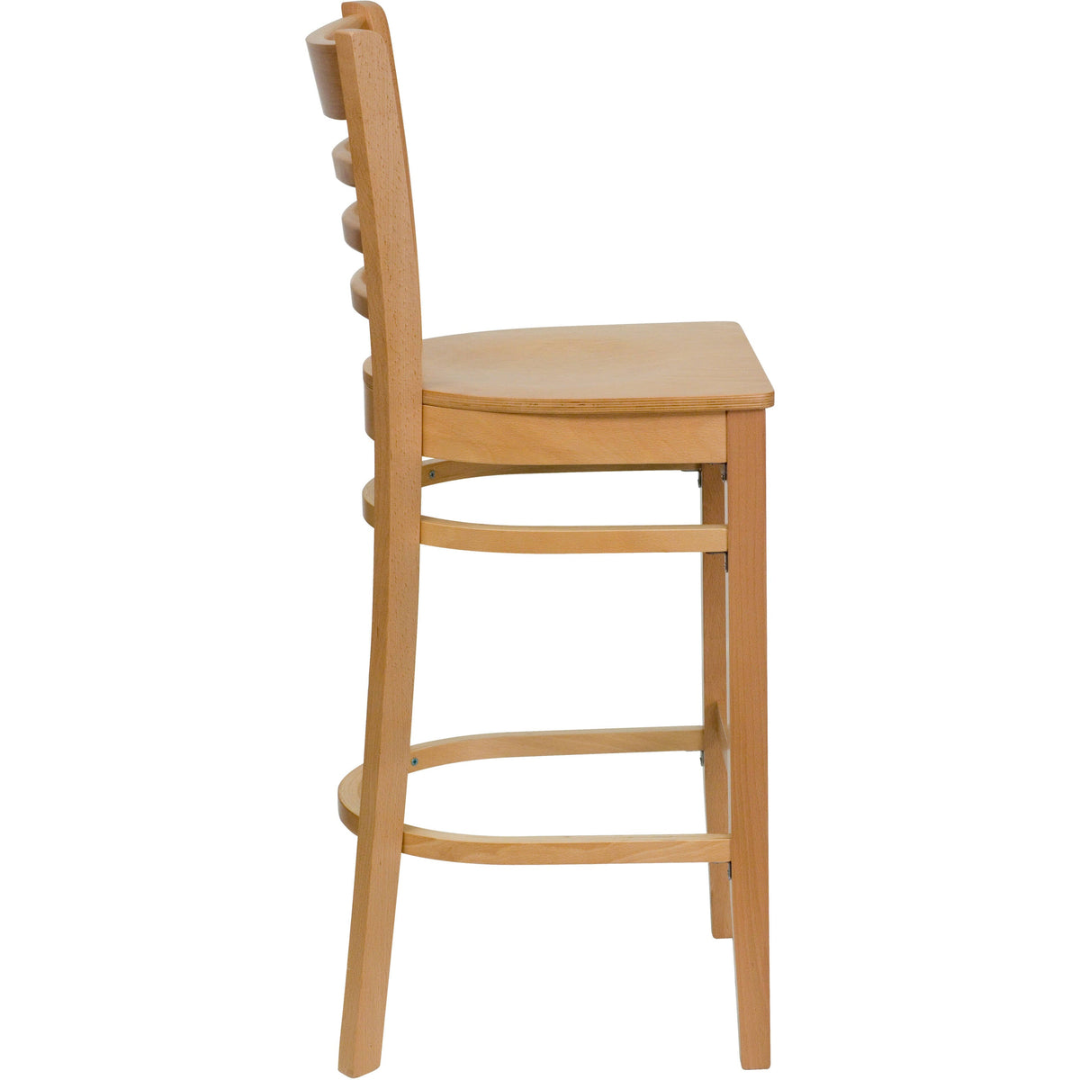 Flash Furniture XU-DGW0005BARLAD-NAT-GG Ladder Back Natural Wood Restaurant Barstool (Natural Wood Seat/Natural Wood Frame) - View 7