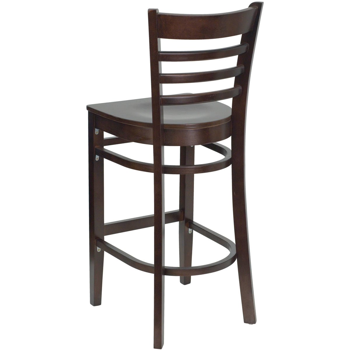 Flash Furniture XU-DGW0005BARLAD-WAL-GG Ladder Back Walnut Wood Restaurant Barstool (Walnut Wood Seat/Walnut Wood Frame) - View 5