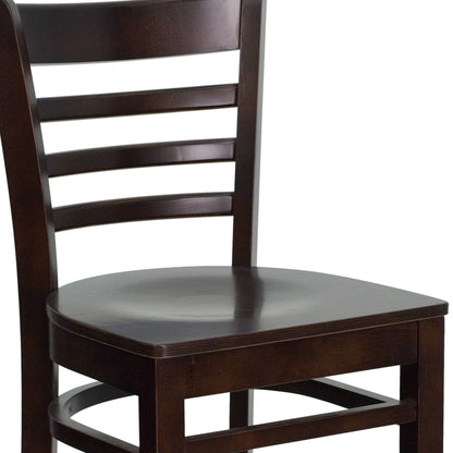 Flash Furniture XU-DGW0005BARLAD-WAL-GG Ladder Back Walnut Wood Restaurant Barstool (Walnut Wood Seat/Walnut Wood Frame) - View 6