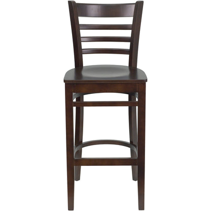 Flash Furniture XU-DGW0005BARLAD-WAL-GG Ladder Back Walnut Wood Restaurant Barstool (Walnut Wood Seat/Walnut Wood Frame) - View 8