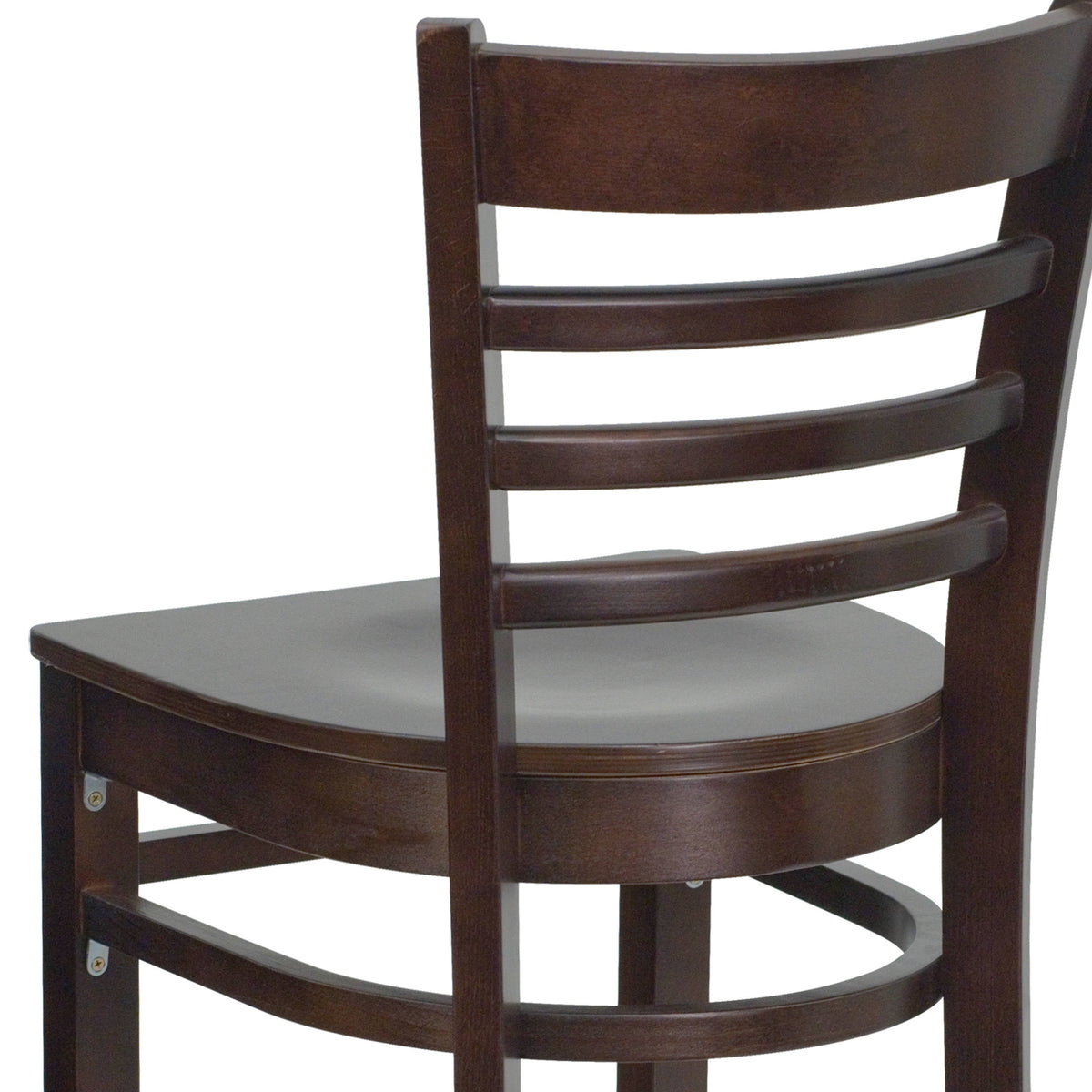 Flash Furniture XU-DGW0005BARLAD-WAL-GG Ladder Back Walnut Wood Restaurant Barstool (Walnut Wood Seat/Walnut Wood Frame) - View 9