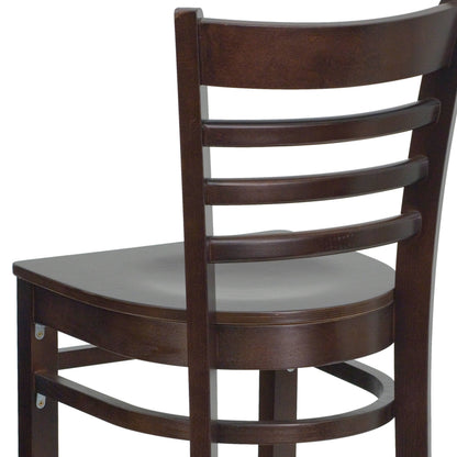 Flash Furniture XU-DGW0005BARLAD-WAL-GG Ladder Back Walnut Wood Restaurant Barstool (Walnut Wood Seat/Walnut Wood Frame) - View 9