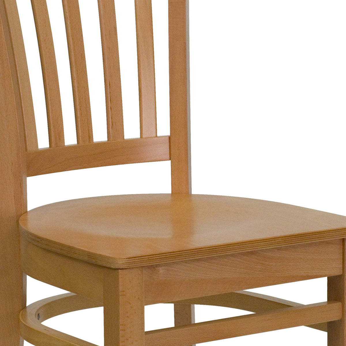 Flash Furniture XU-DGW0008VRT-NAT-GG Vertical Slat Back Natural Wood Restaurant Chair - Hospitality Seating (Natural Wood Seat/Natural Wood Frame) - View 6