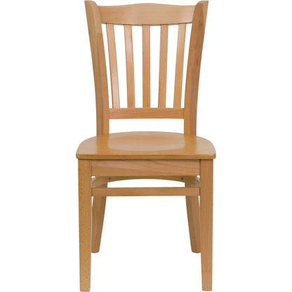 Flash Furniture XU-DGW0008VRT-NAT-GG Vertical Slat Back Natural Wood Restaurant Chair - Hospitality Seating (Natural Wood Seat/Natural Wood Frame) - View 8