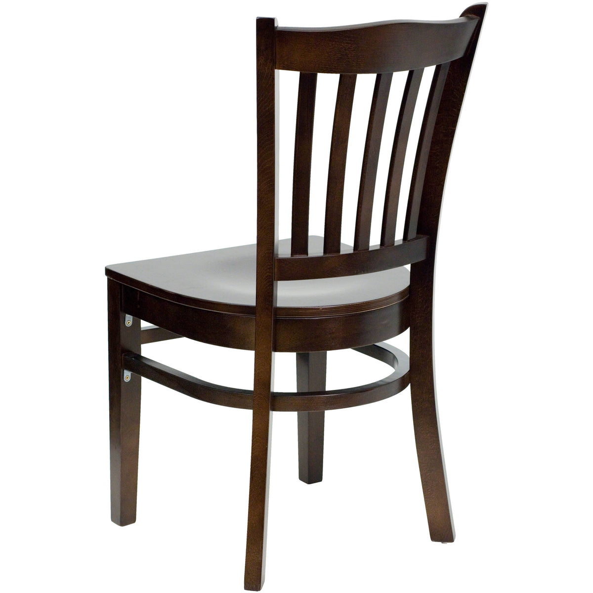 Flash Furniture XU-DGW0008VRT-WAL-GG Vertical Slat Back Walnut Wood Restaurant Chair - Hospitality Seating (Walnut Wood Seat/Walnut Wood Frame) - View 5