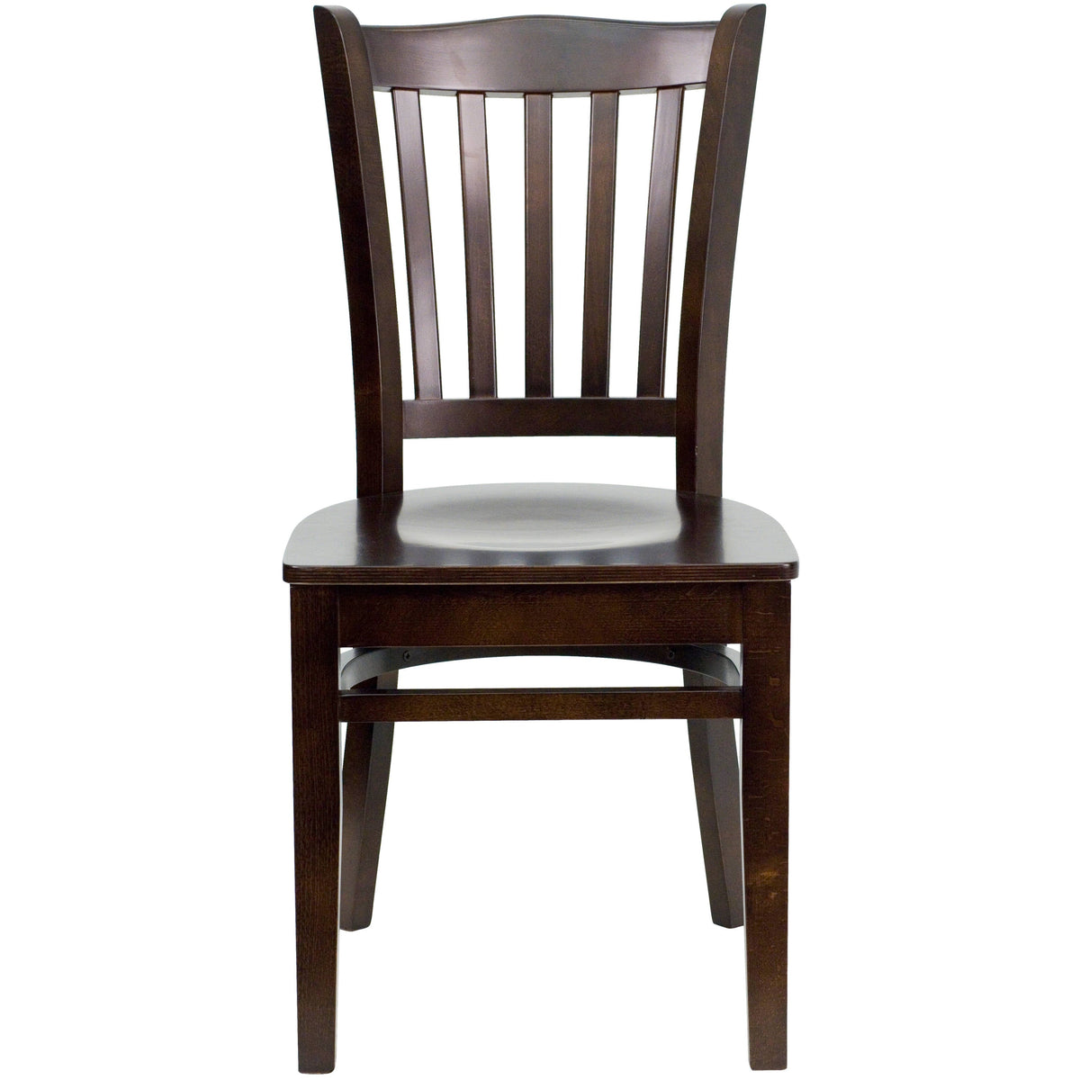 Flash Furniture XU-DGW0008VRT-WAL-GG Vertical Slat Back Walnut Wood Restaurant Chair - Hospitality Seating (Walnut Wood Seat/Walnut Wood Frame) - View 8