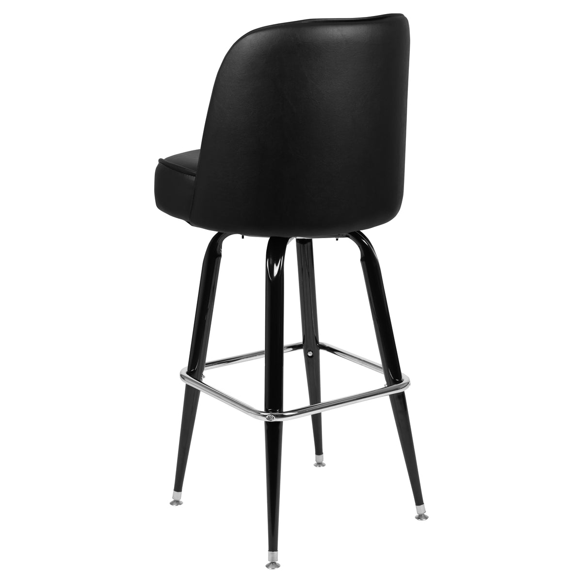 Flash Furniture XU-F-125-GG Metal Barstool with Swivel Black Vinyl Upholstered Bucket Seat and Footrest - View 5